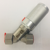 valvola sede inclinata pneumatica comando pneumatico doppio effetto 1/2 aria compressa impianto acqua di lavaggio macchinario industriale officina meccanica gommista compressore  - Idroenergiaitalia Elettrovalvole ode