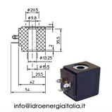 droenergiaitalia bobina solenoidi ricambio bobine elettrovalvole ode RBDV08012CY BDV08012CY 11W ED100% 12V corrente continua cc dc ul vde - Idroenergiaitalia Elettrovalvole ode acl camozzi