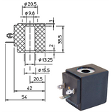 idroenergiaitalia bobina solenoide magnete elettromagnete elettrovalvola ode 220v c.c. corrente continua ricambi elettrovalvole ode ceme parker camozzi pneumax