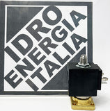 elettrovalvole complete di solenoidi 5w 12v 24v 110v 220v 230v che si possono scegliere facendo scorrere il menu a tendina - aria compressa vapore 140 gradi acqua calda benzina gasolio diesel olio da taglio integrale emulsionato - pressione differenziale con bobina in ac 0 -10 bar terza uscita superiore 2,5 mm - idroenergiaitalia elettrovalvole ode acl camozzi a lecce