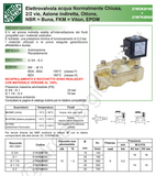 21W4KV250, EV 1 pollice, viton, 24VDC, normalmente chiusa,