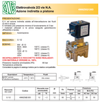 Elettrovalvola normalmente aperta, elettrovalvola a pistone, 50 bar, ode, 4966Z0Q120D, BDV, 24vdc, 11w, ed100, ul, acqua, aria compressa, compressore,
