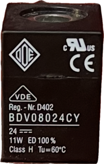 Bobina elettrovalvola ODE BDV 24V DC 11W CLASSE H D=13MM ADATTA A BDA O BDF
