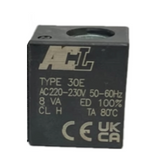 idroenergiaitalia elettrovalvole lecce bobina solenoide magnete elettromagnete elettrovalvola acl 6,5w 220v ac type 30E - ricambi elettrovalvole ode acl camozzi pneumax parker ceme