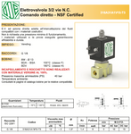 Elettrovalvola 220v 3/2 1/8 Ode 316A31A1V15-T3 canotto inox 316