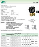 E105AV20, ACL, Elettrovalvola 2 vie 1/8 acl normalmente chiusa, senza bobina, FPM,