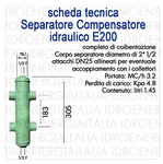 separatore idraulico completo di isolamento, raccordi, valvola sfiato e scarico