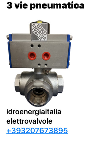 VALVOLA A SFERA IN OTTONE A 3 VIE 1" CON ATTUATORE AT A DOPPIO EFFETTO, VALVOLA ATTUATA,