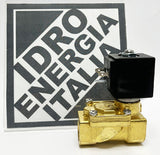 Elettrovalvola ODE 1/2" 21WA4kOB130 BDA08012CS 12v dc comando indiretto, normalmente chiusa per prodotti compatibili con ottone e nbr - - portata 70 litri al minuto - pressione differenziale 0,2-16 bar